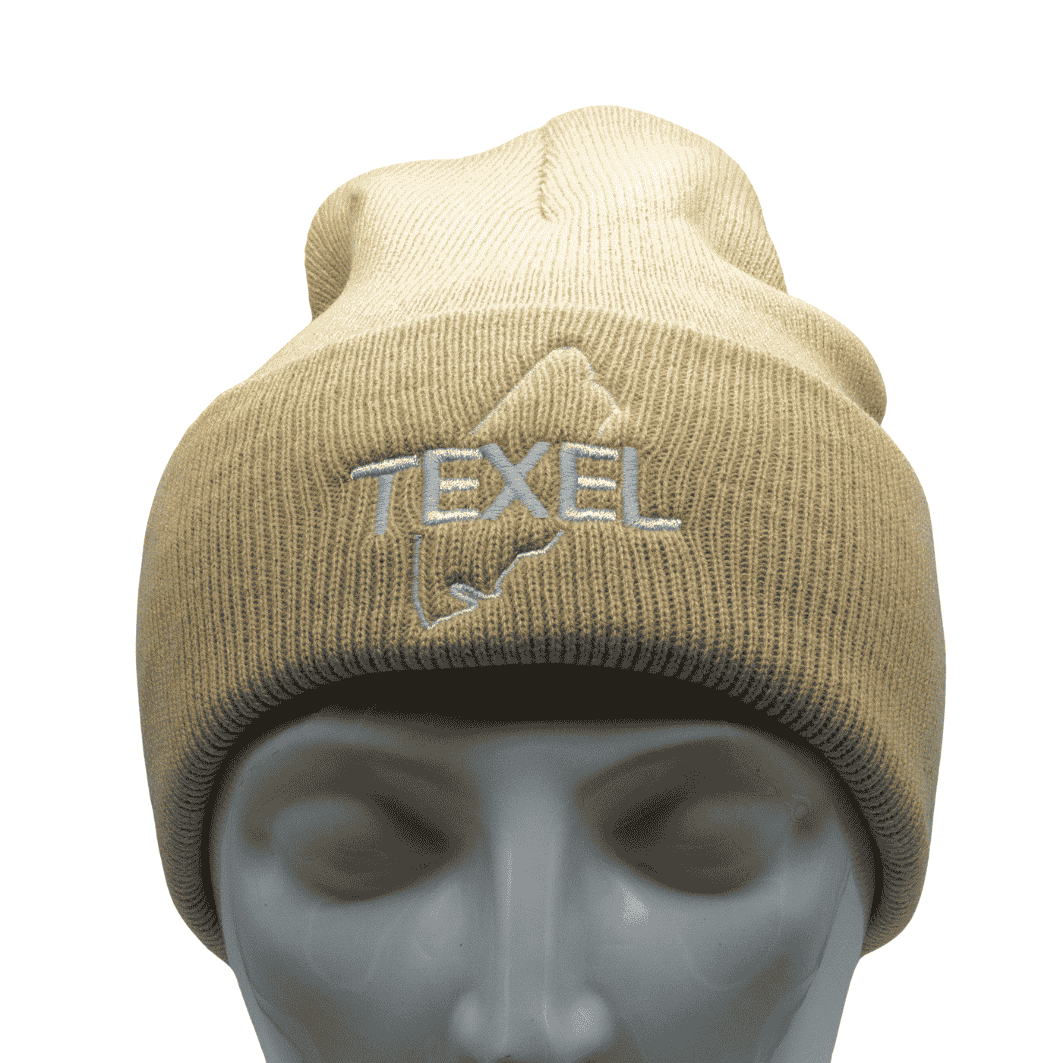 Texel Muts Beige geborduurd