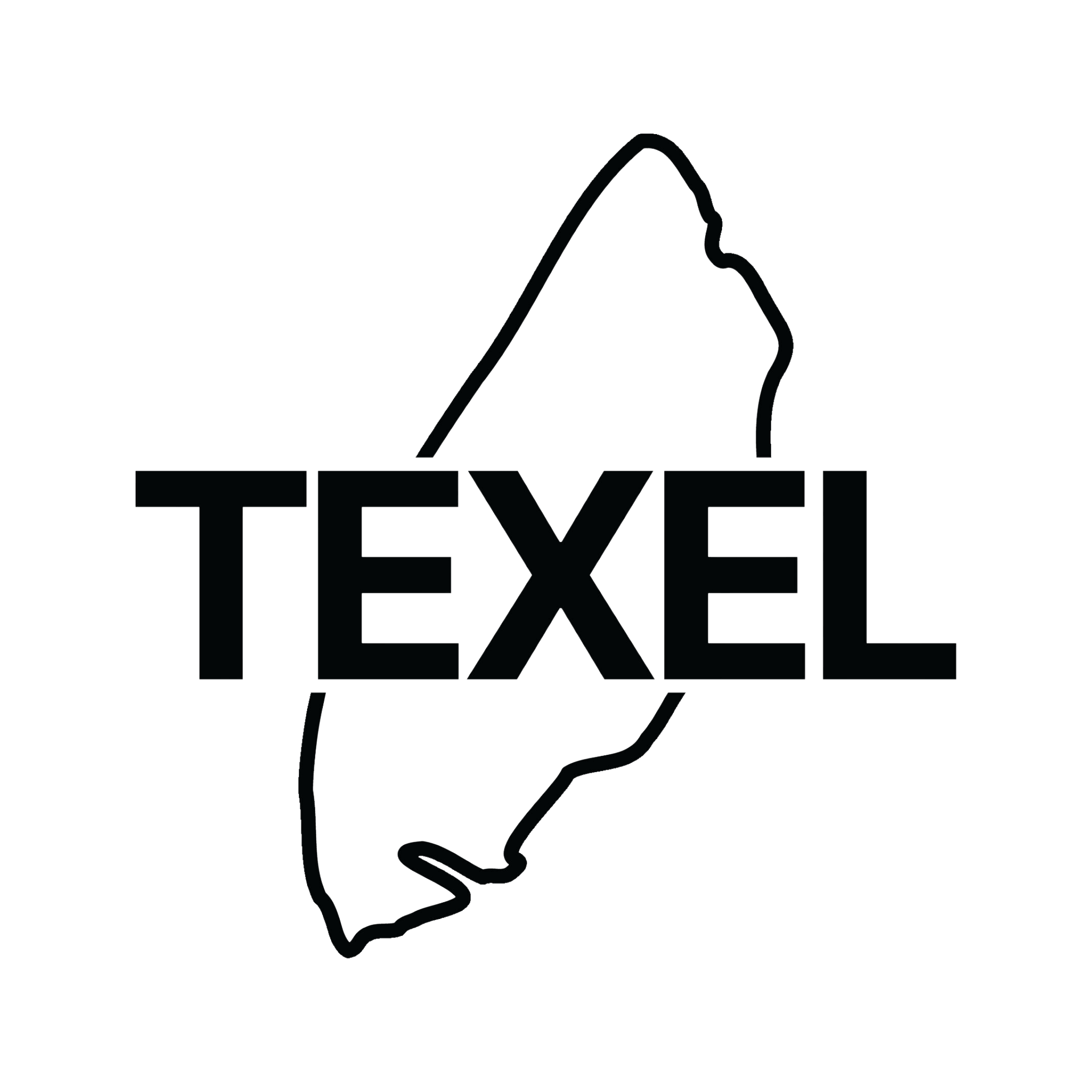 Texel Auto Sticker 8×8 cm Zwart