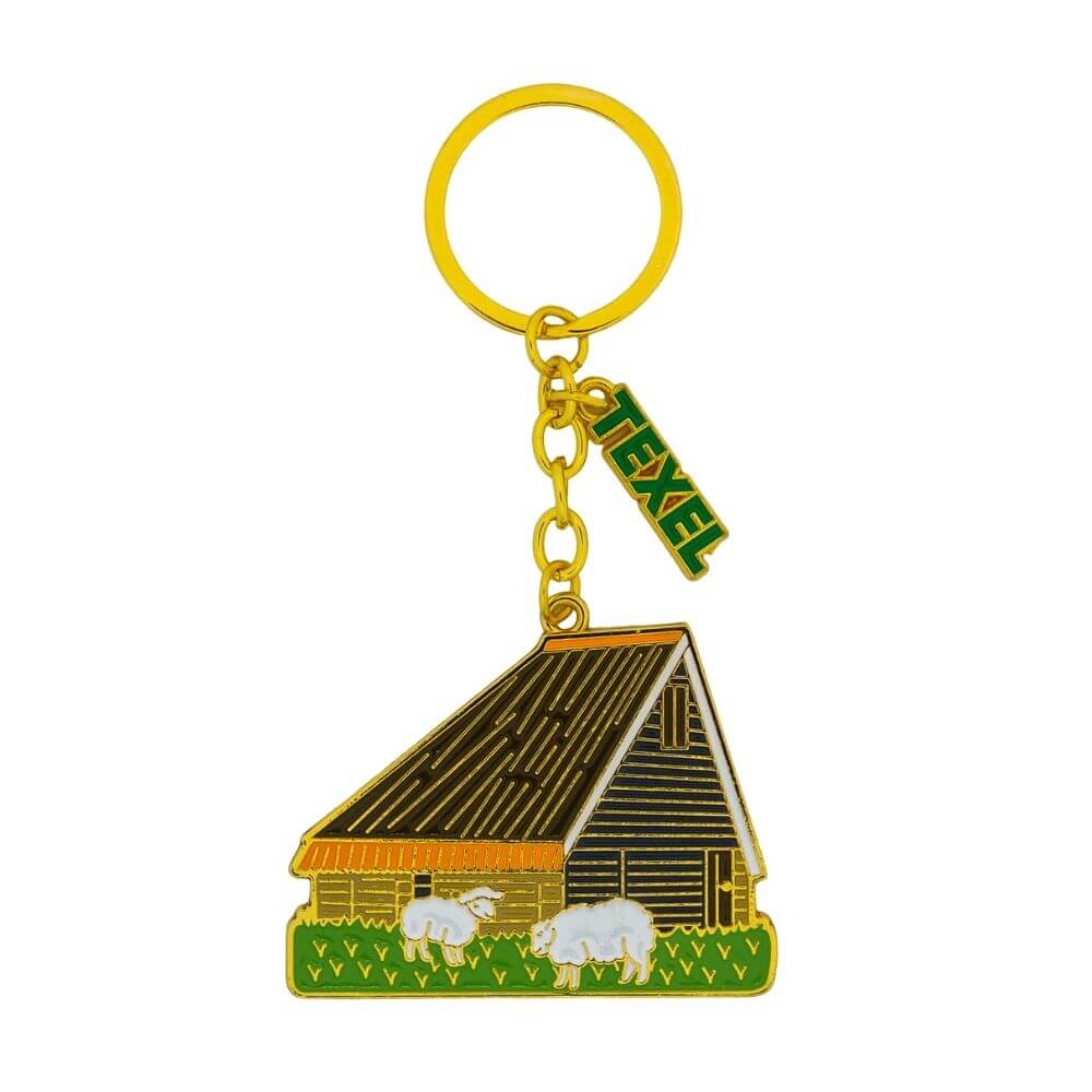 Texel sleutelhanger schapenboet metaal