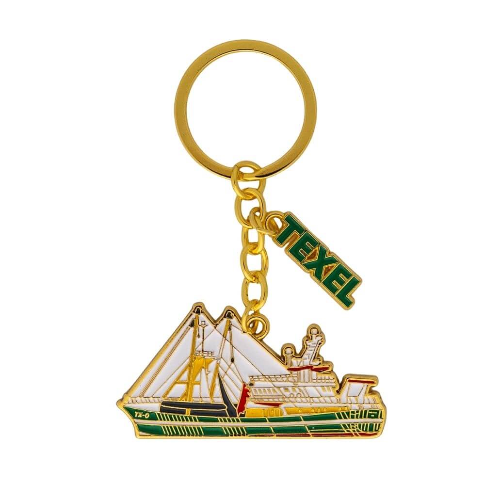 Texel sleutelhanger kottervisser - Metaal